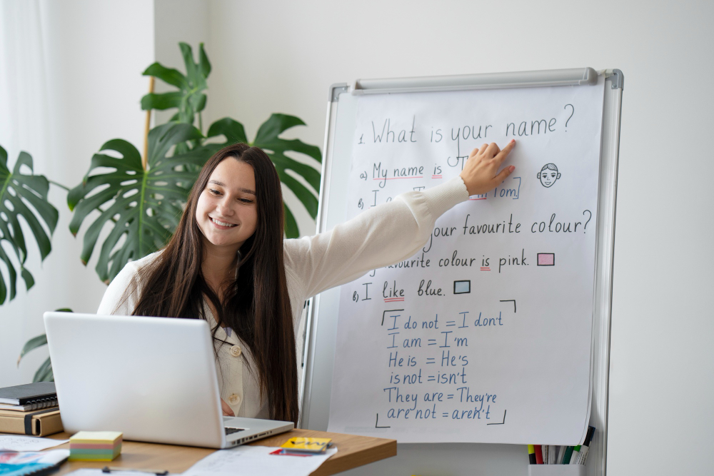 Students engaging in innovative language learning at AC Language School